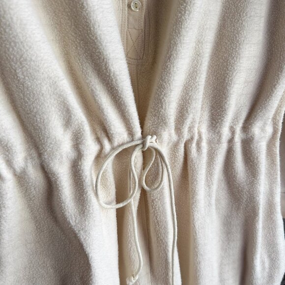 Vintage Cozy 100% Cotton Fleece J Peterman White Cream Jumpsuit Onesie - Picture 7 of 7